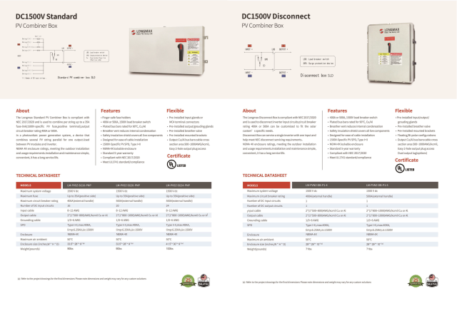 UL Series DC Combiner Box High-Current PV System Protection for Solar Farms and Commercial Rooftop Installations