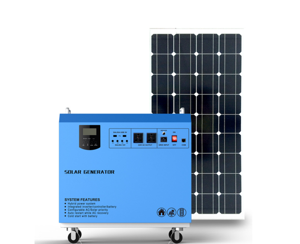 1KVA Off Grid Solar System with Pure Sine Wave Inverter, 12V/200Ah Battery for Home and Remote Power Backup