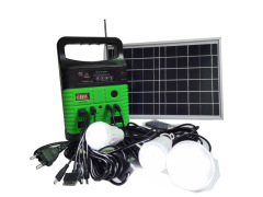 Solar Lighting System 7500MAH/3.7v Lithium Battery 10W/6V Poly Panel Off-Grid Home Outdoor Use