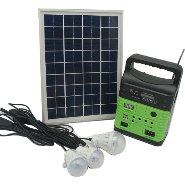 Solar Lighting System 7500MAH/3.7v Lithium Battery 10W/6V Poly Panel Off-Grid Home Outdoor Use