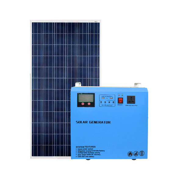 500VA Off Grid Solar System 12V/65Ah Battery 150W Panel Pure Sine Wave Inverter for Home Backup Power