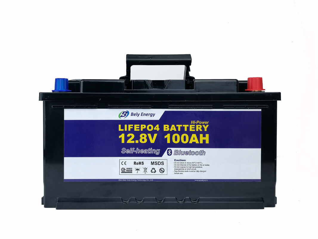 12V 100Ah Leisure RV Lithium Battery Bluetooth Heating 12.8 V Lifepo4 Battery High-Cycle Life, Low Self-Discharge for Solar, Boats, RVs