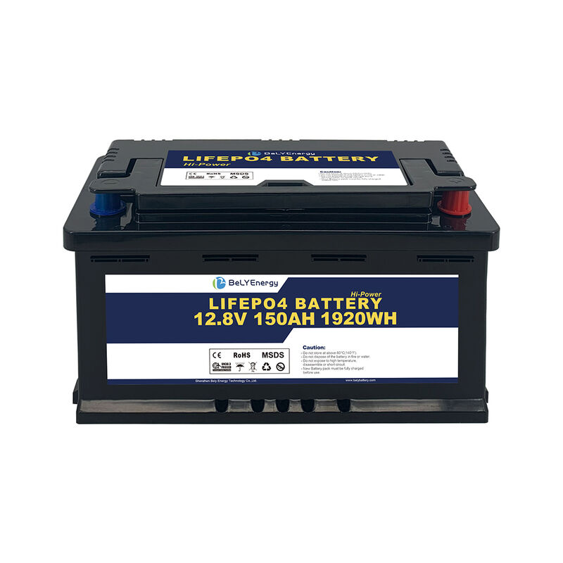 12V 150AH LiFePO4 RV Lithium Battery with BMS, 3000+ Cycles, H8 DIN Case for Solar, Marine, RVs