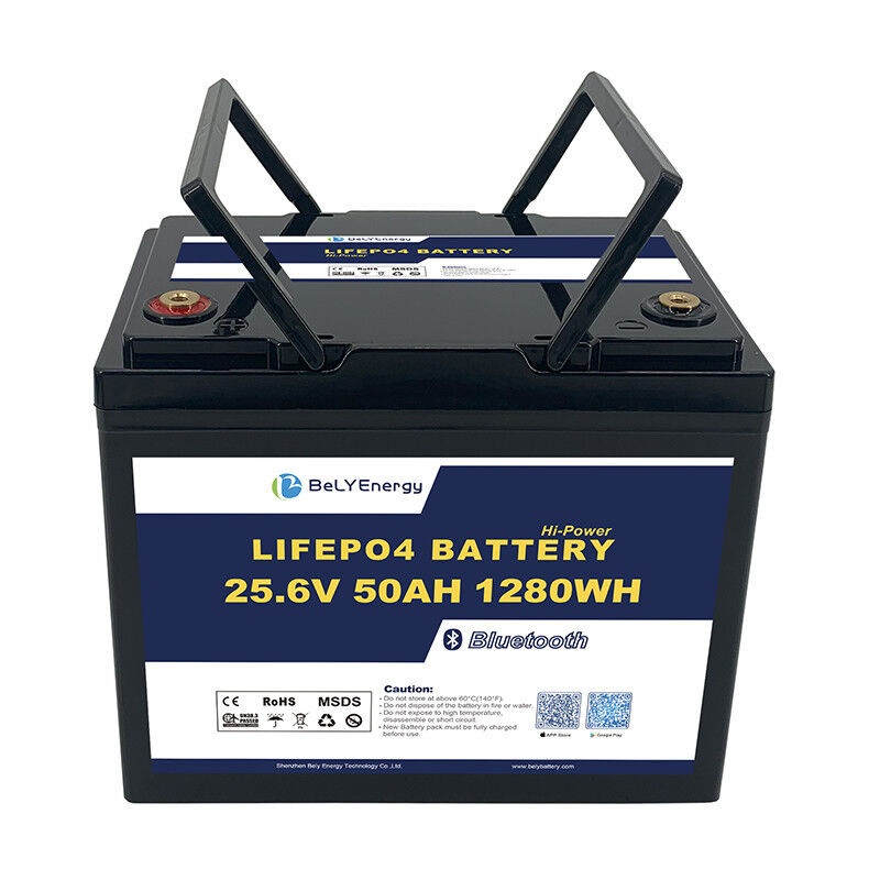 25.6V 50Ah LiFePO4 Battery High Performance, IP65 Waterproof, Long Cycle Life for Electric Tools and Appliances BeLY