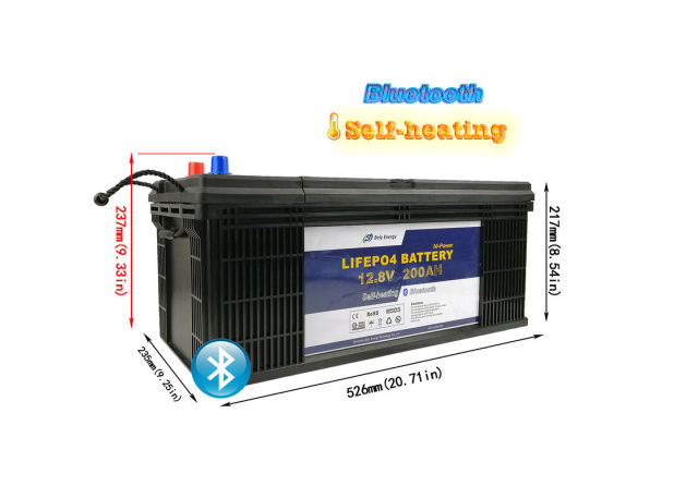 Base Station Lithium Iron Phosphate Battery 12V 200Ah With Bluetooth & Self-Heating for Solar and Telecom Systems