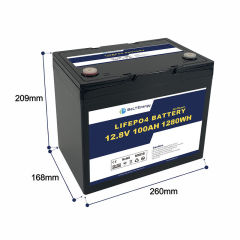 Bely Energy Rechargeable 12V 100AH LiFePo4 Battery 1280Wh Long Cycle Life for RV Solar Communication Station