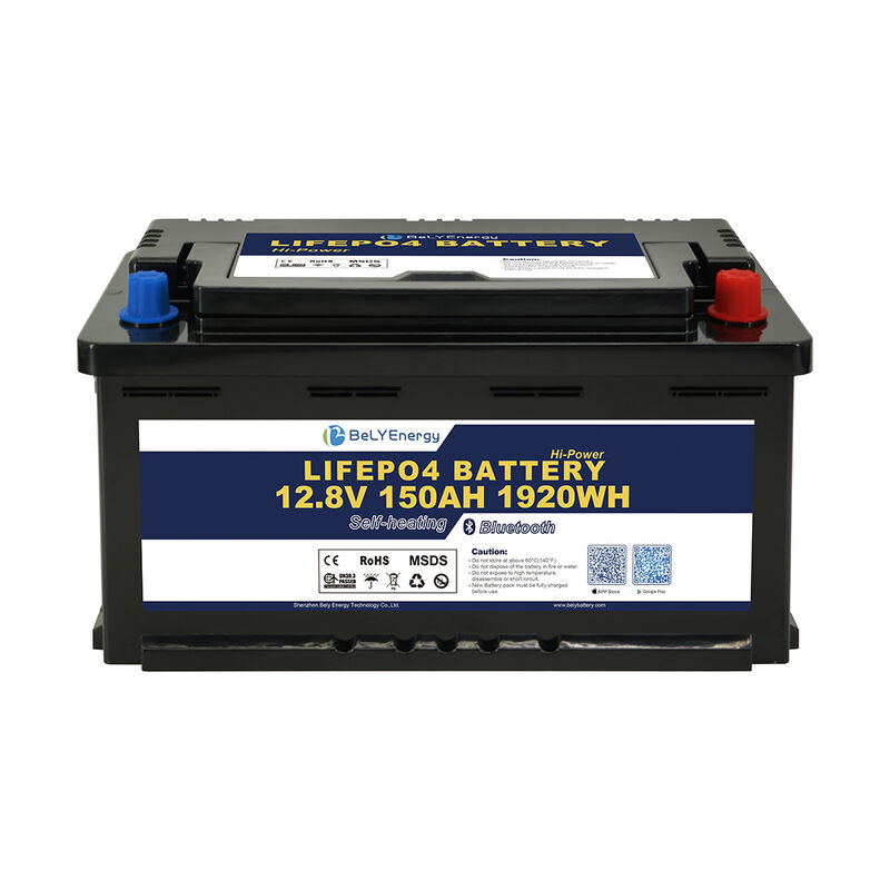 Bluetooth Lithium Battery 12V150AH 1920Wh Long Cycle Life with 170A Peak Discharge for Solar RV Marine Applications BeLY