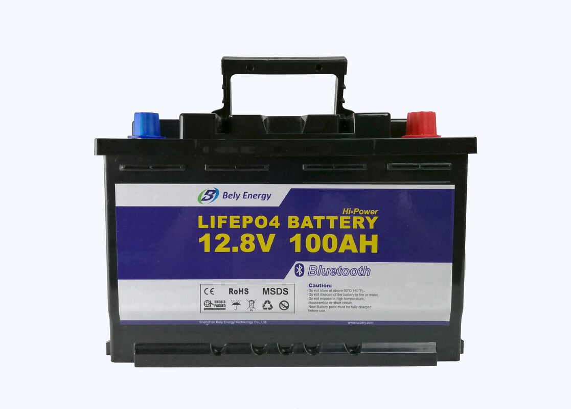 Solar System Leisure Bluetooth Lithium Battery 12V 100Ah UPS Battery LiFePO4 High Cycle Life for RV Solar Storage Bely