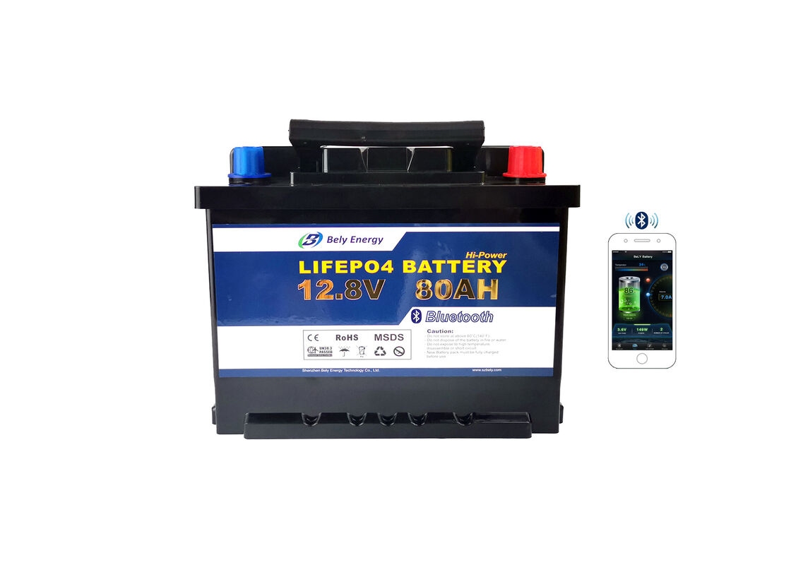 Lawn Mower GPS BMS Lithium Ion Battery 12V 80Ah LiFePO4 Battery 1024Wh High-Capacity Long-Life Bluetooth Enabled Solar Storage Power Supply