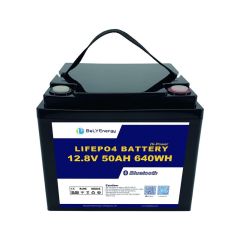 12V 50AH LiFePo4 Battery with Smart BMS Lightweight High Cycle Life for Boats Fishing and RVs
