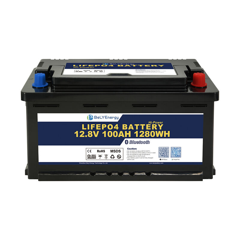 LiFePO4 Battery 12V100AH Lightweight 12kg with 0-60°C Charge Range for Solar Marine RV BeLY
