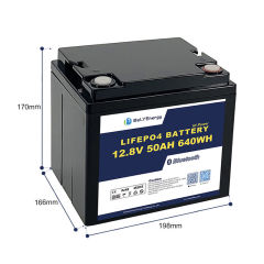 12V 50AH LiFePo4 Battery with Smart BMS Lightweight High Cycle Life for Boats Fishing and RVs