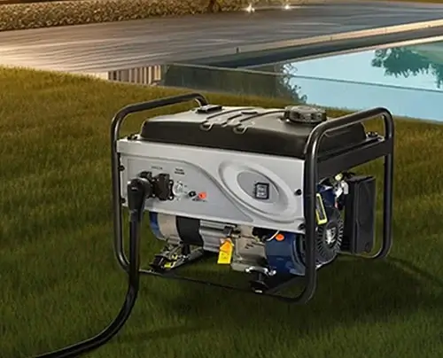 Portable generator placed on grass