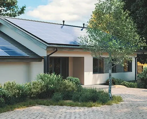 House with solar panels installed on the roof