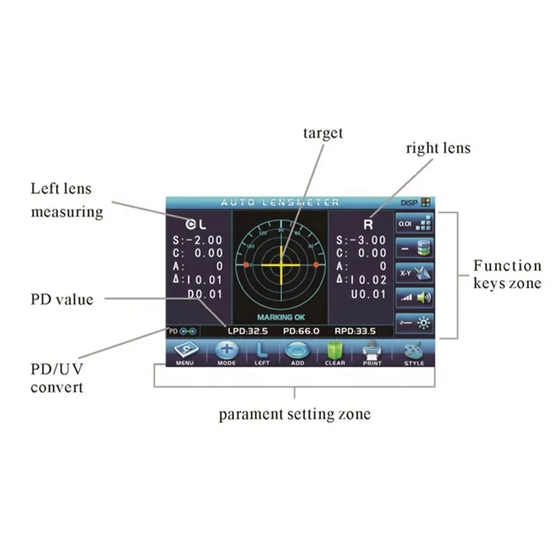 JD-2600B Auto Lensmeter/Digital Lensmeter/Focimeter /Auto Lens Meter with Printer PD&PH UV
