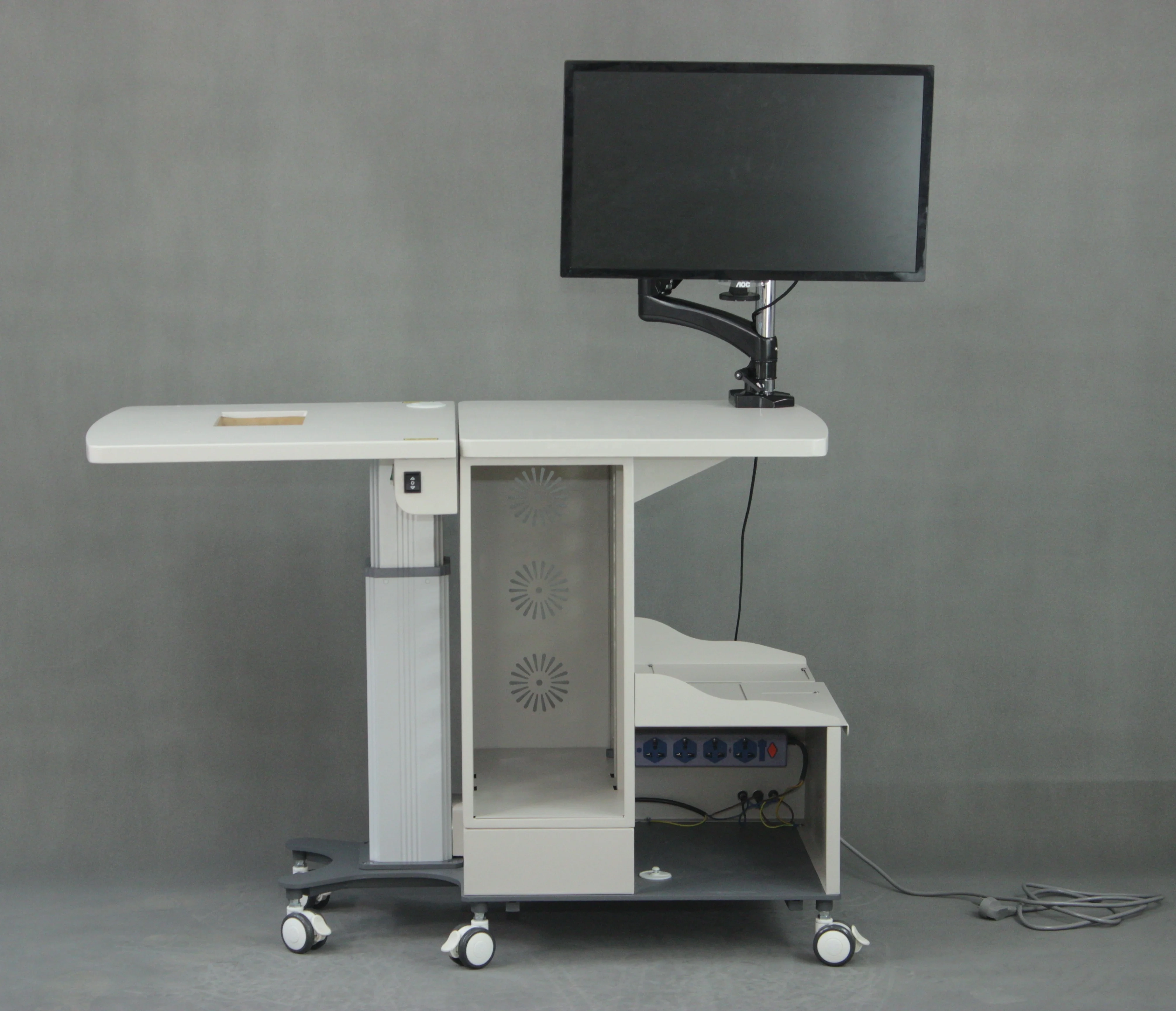 HD-20 Motorized Table with PC Holder and LCD Arm for Refractometer Slit Lamp Ophthalmic Unit Large Table Electric Table