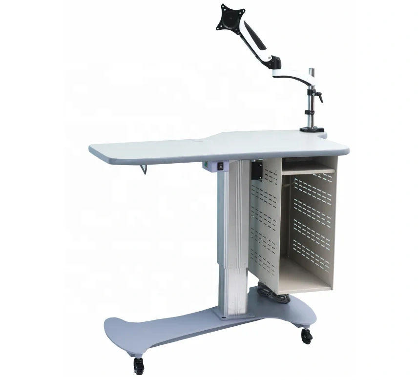 HD-20 Motorized Table with PC Holder and LCD Arm for Refractometer Slit Lamp Ophthalmic Unit Large Table Electric Table