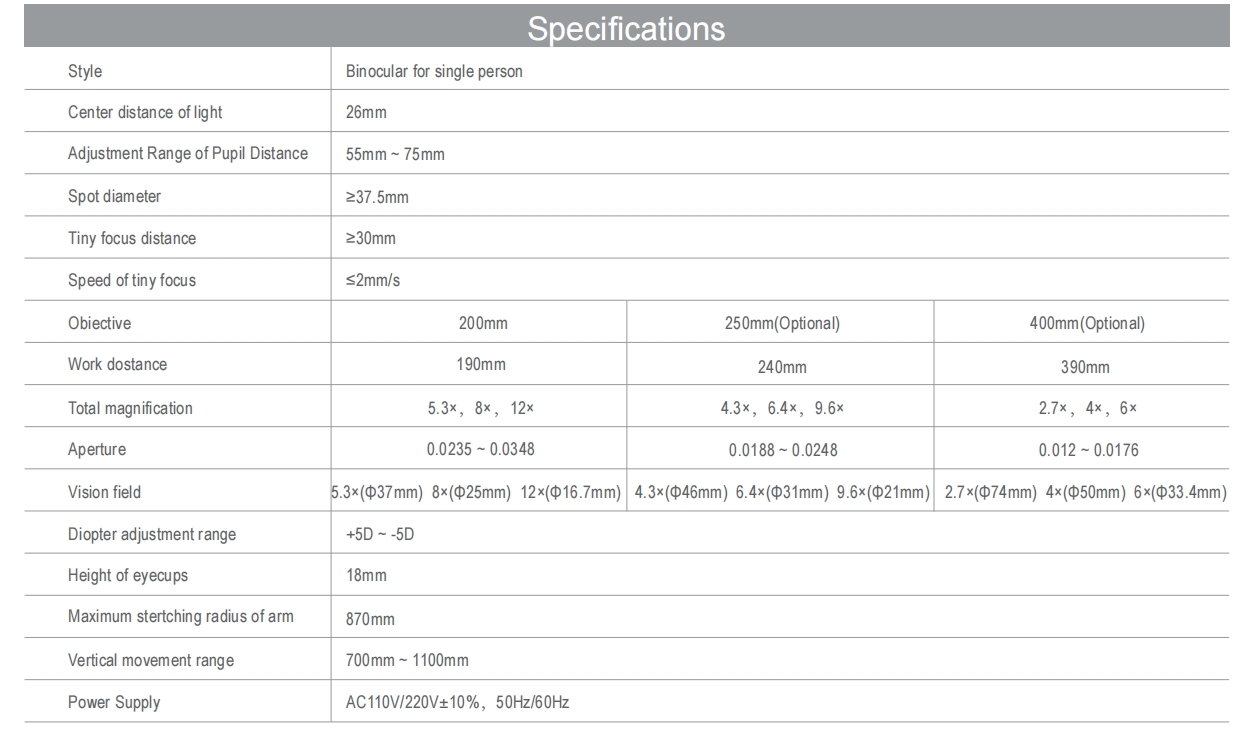 YZ20P5 Ophthalmic Operating Microscope Portable Eye Operation Surgical Microscope Ophthalmic Equipment ENT Operation Microscope
