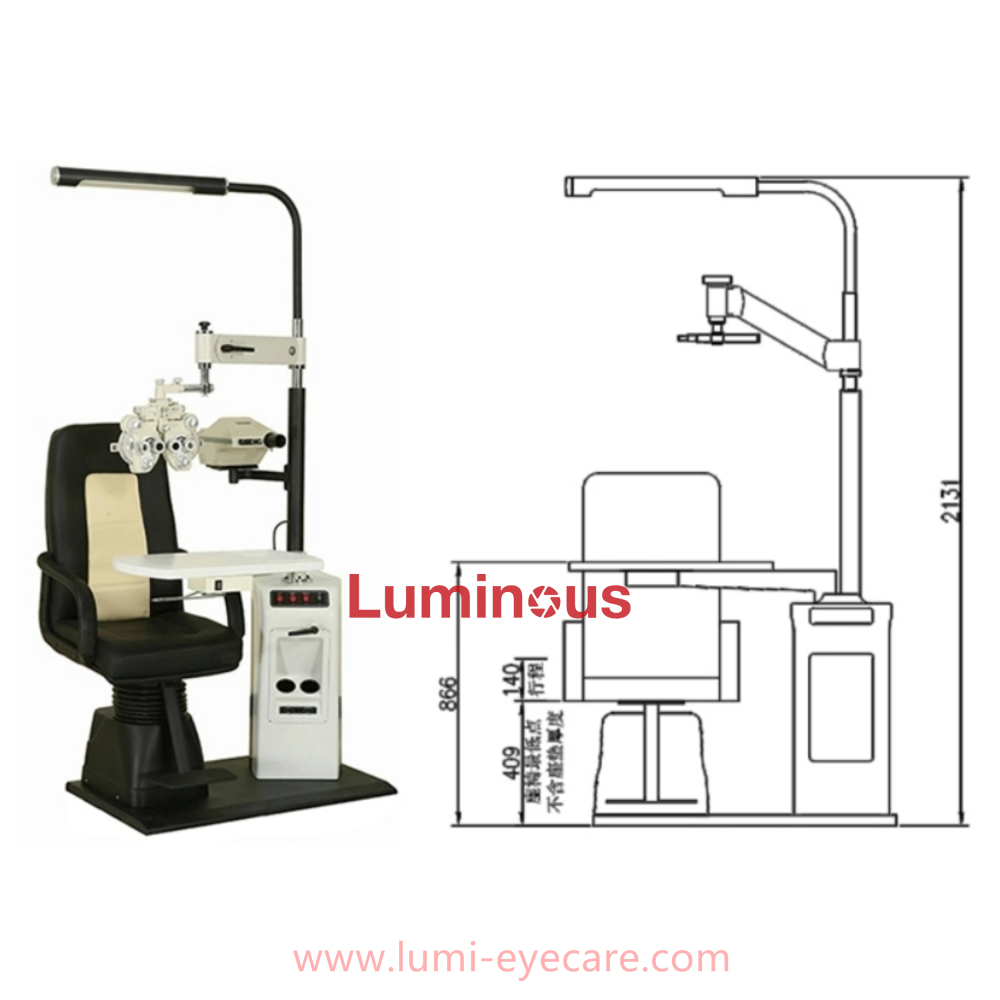 TR-500 Optometry Ophthalmic Chair Unit Ophthalmic Refraction Chair Unit Optical Combination Table Optometry Unit