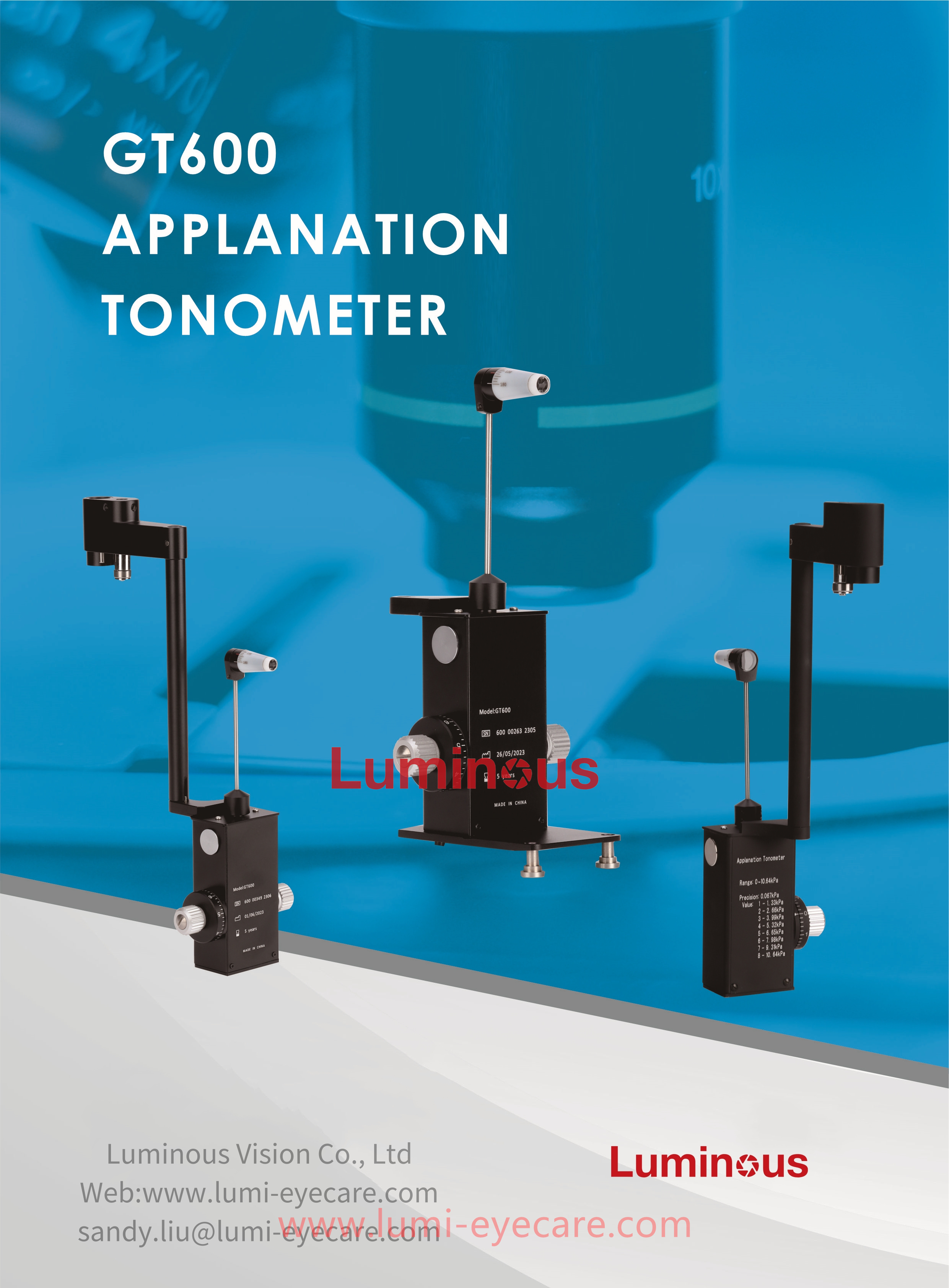 T Type Applanation Tonometer Intraocular Pressure Measurement GT600  T Type for Slit Lamp ophthalmology equipment for eye clinic