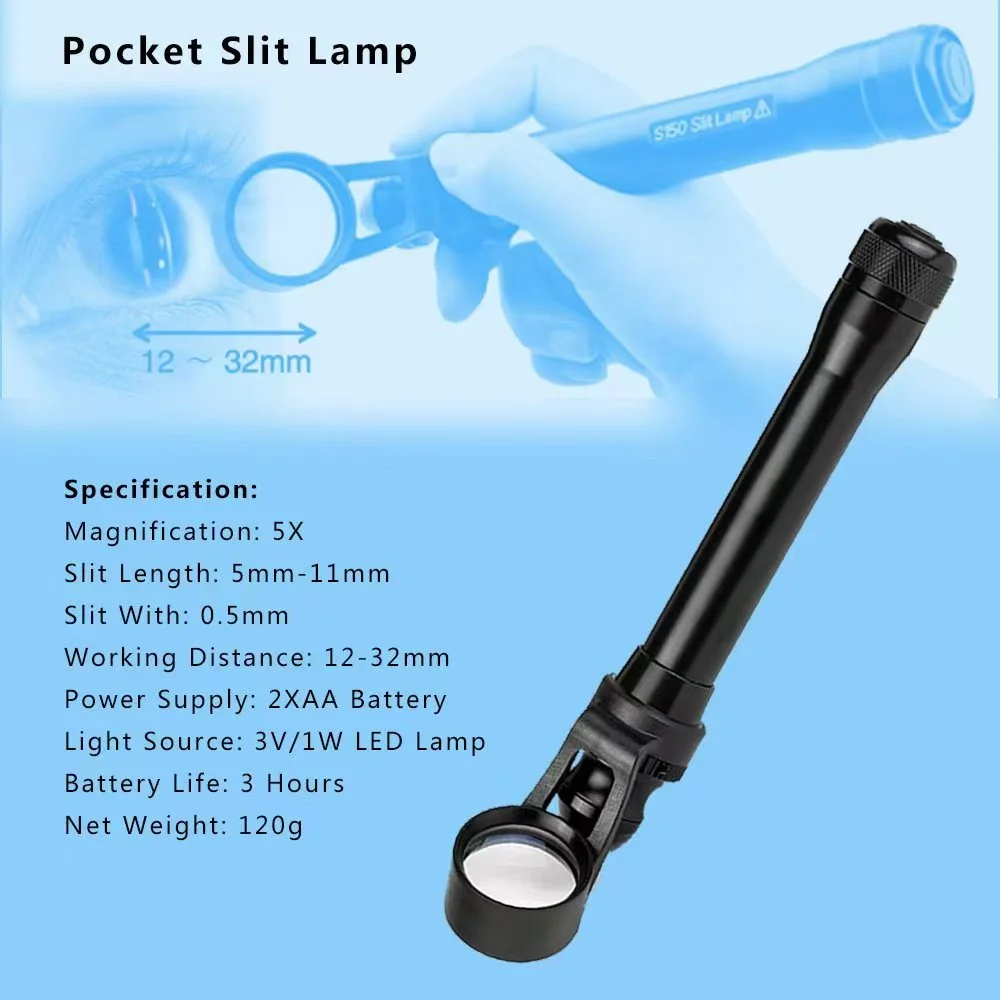 Pocket Small Design Slit Lamp S150 Portable Slit Lamp Ophthalmology Equipment Eye Exam Pen style Ultra Mini Smart Handheld Slit Lamp microscope