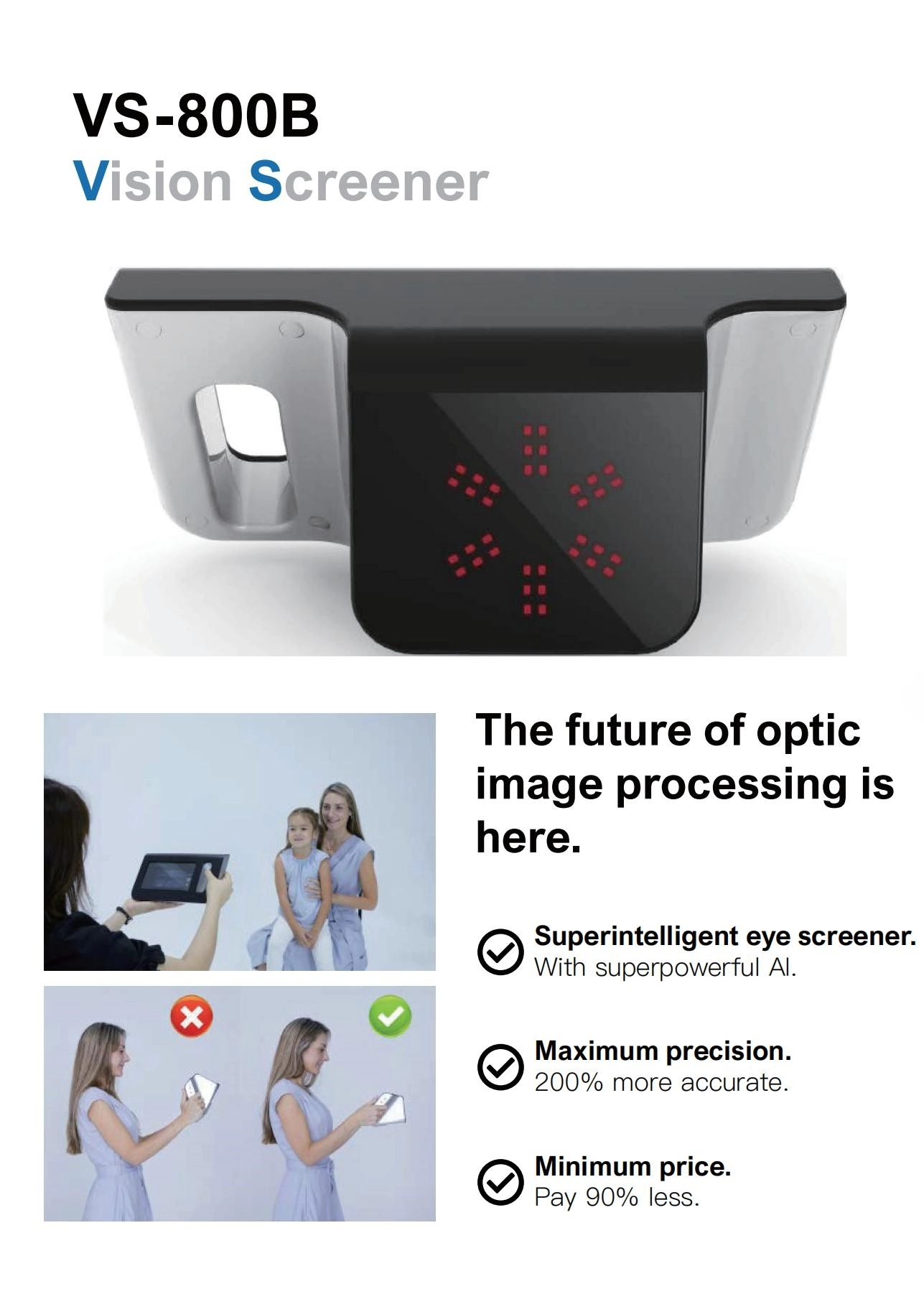 Portable Auto Refractor VS-800B Handheld Refractometer High Accuracy Vision Screener Ophthalmic Equipment Mobile Vision Screener Refractometer