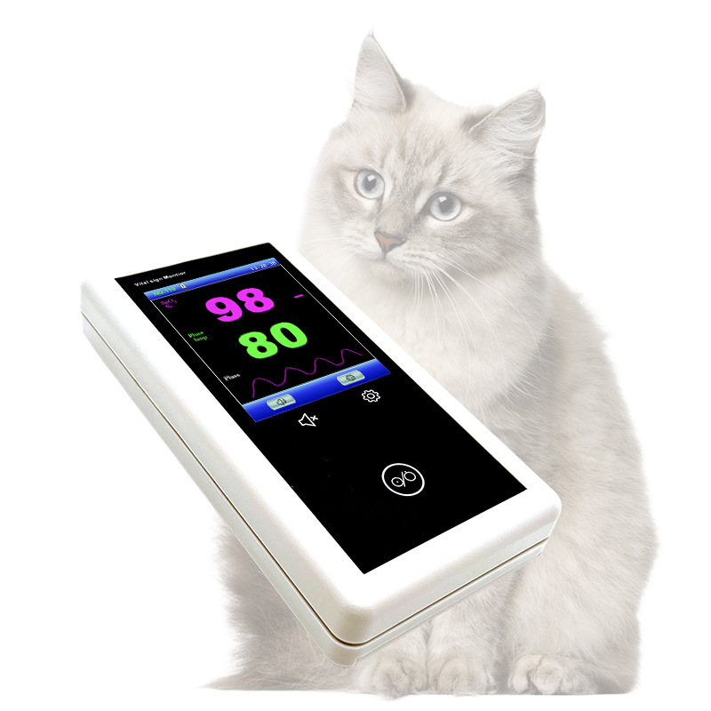 Veterinary Multi-parameter Vet Sign Monitor For Animal Clinic SPO2+PR+Pulse Intensity(PI)+Plethysogram Handheld Vet Monitor