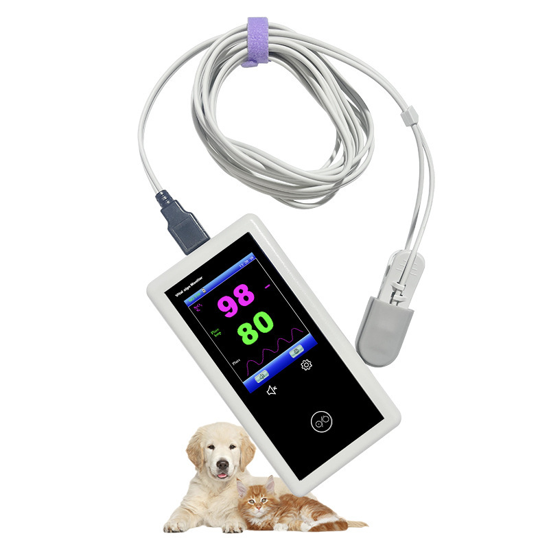 Veterinary Multi-parameter Vet Sign Monitor For Animal Clinic SPO2+PR+Pulse Intensity(PI)+Plethysogram Handheld Vet Monitor