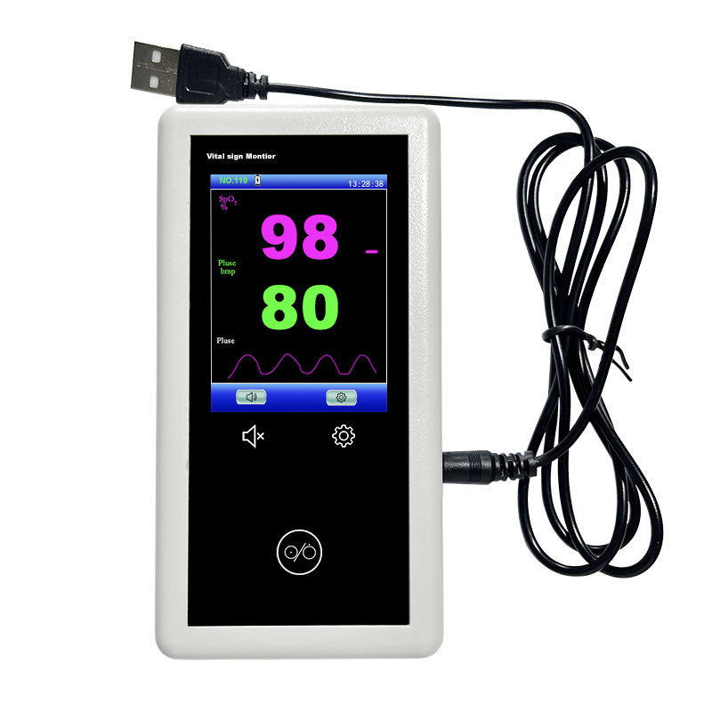 Veterinary Multi-parameter Vet Sign Monitor For Animal Clinic SPO2+PR+Pulse Intensity(PI)+Plethysogram Handheld Vet Monitor