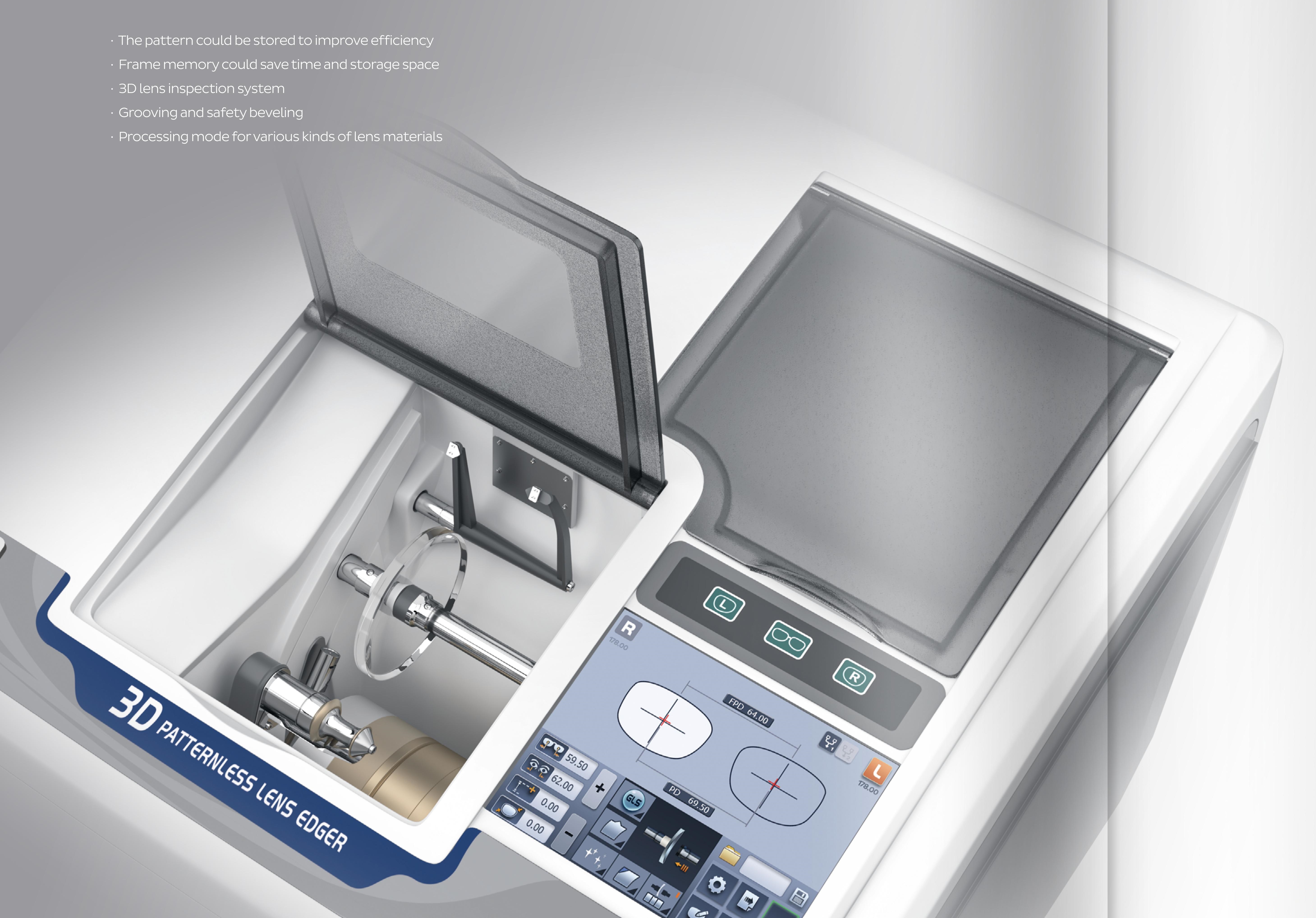 Automatic Lens Edger EC-3200 Patternless  Automatic Lens Edging Machine With Scanner Auto Lens Edge