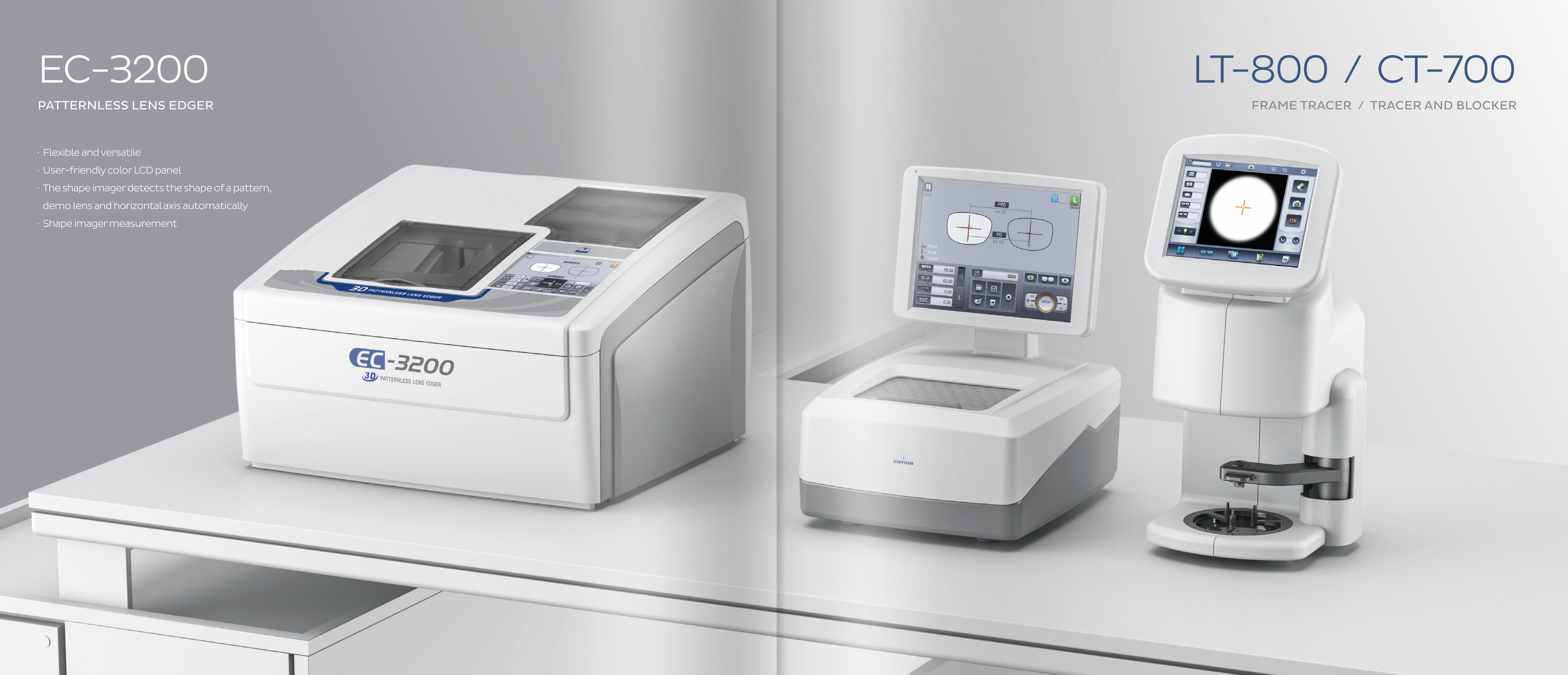 Automatic Lens Edger Patternless  Automatic Lens Edging Machine With Scanner EC-3200+CT-700 Edger with 3D scanner ( Lens Groover Function optional) 