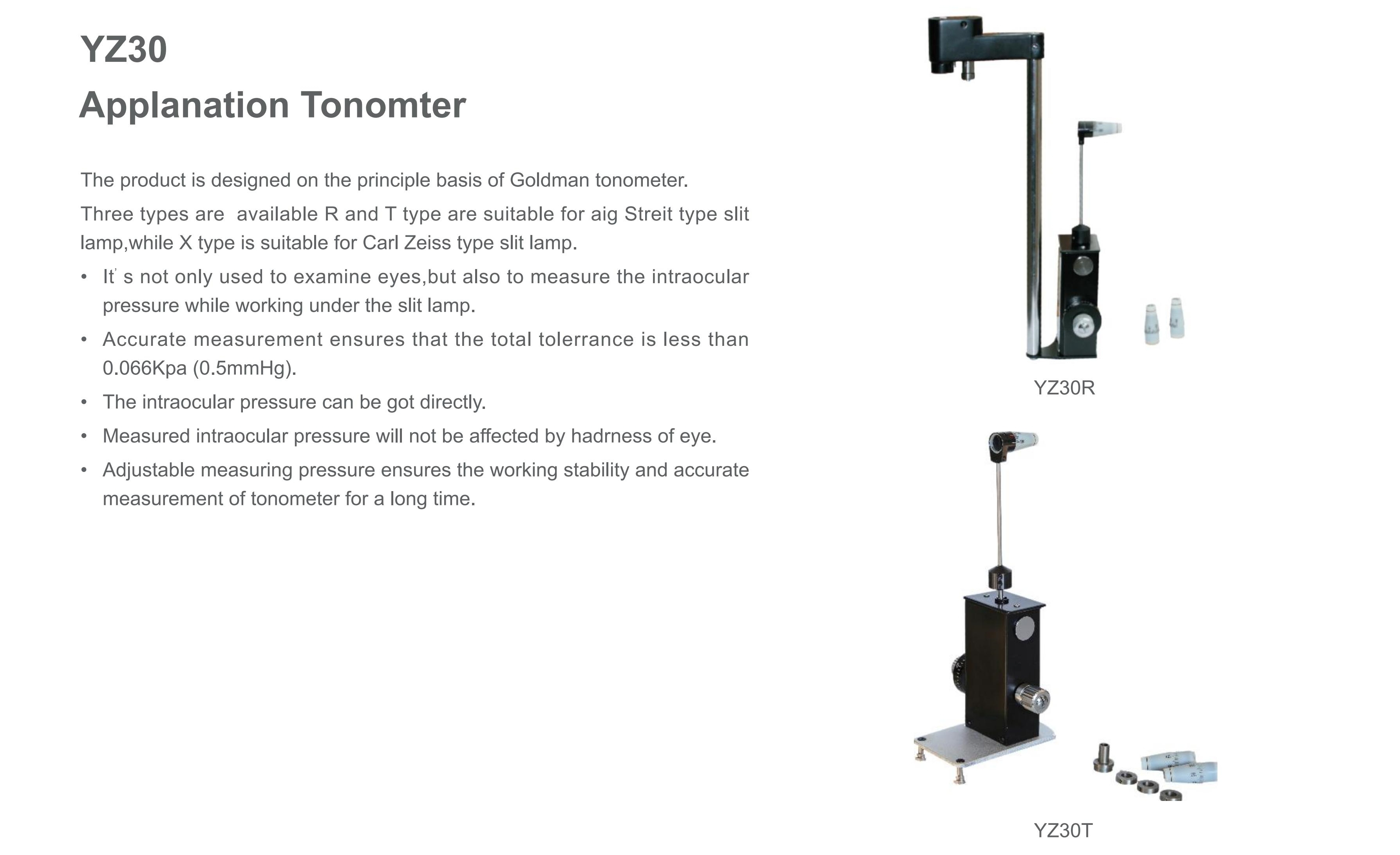 R Type Applanation Tonometer Intraocular Pressure Measurement YZ30 Goldman Tonometer for Slit Lamp ophthalmology equipment