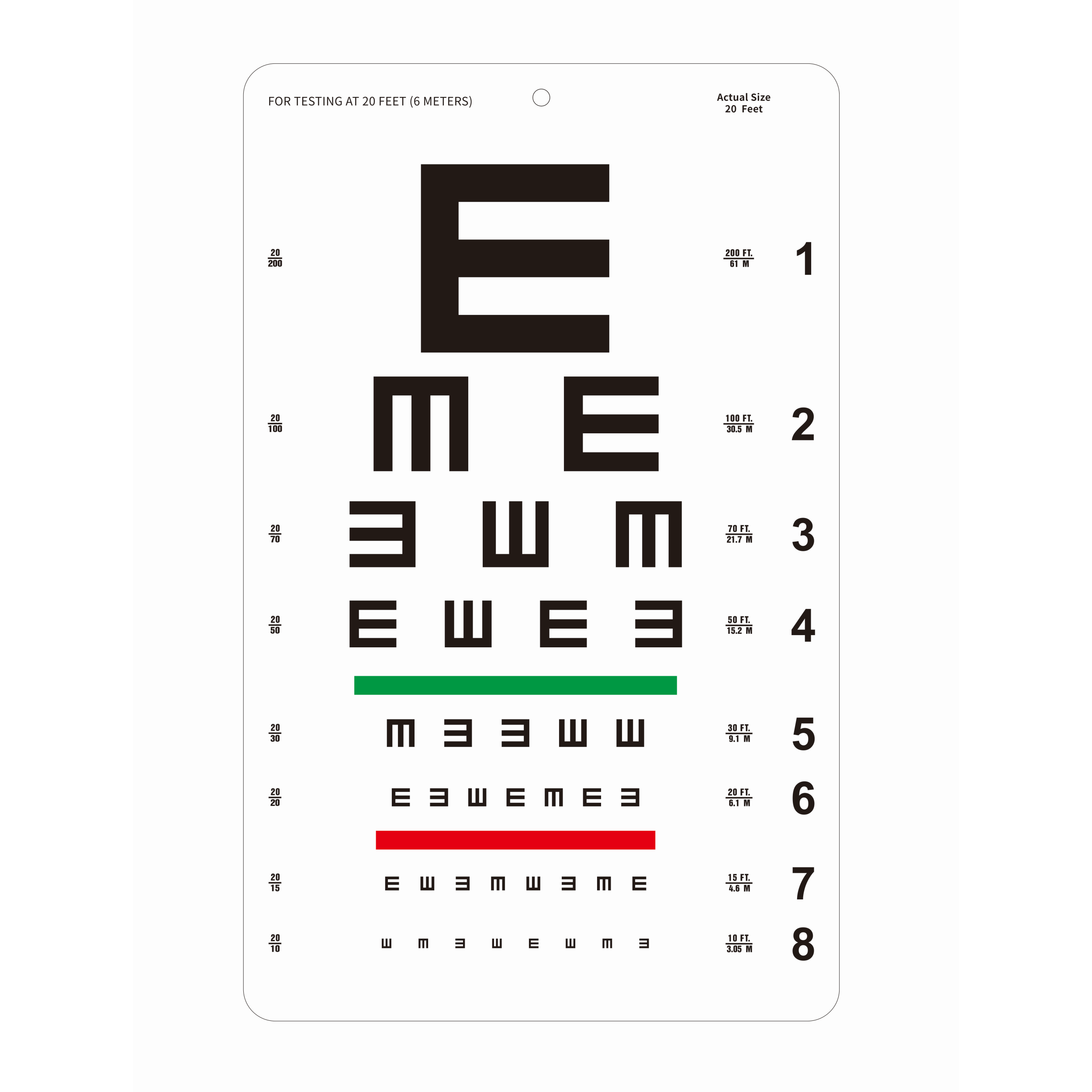 Customization Vision Eye Test Chart with E Charts, C Chart, Optical ...