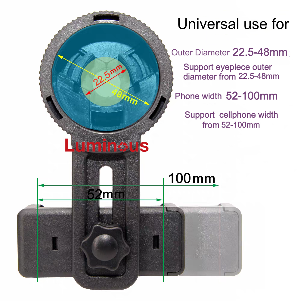 Universal Digital Eyepiece Adapter for Slit lamp Telescope Adapter connect with Phone Connection Mobile Phone Adapter for Portable slit lamp