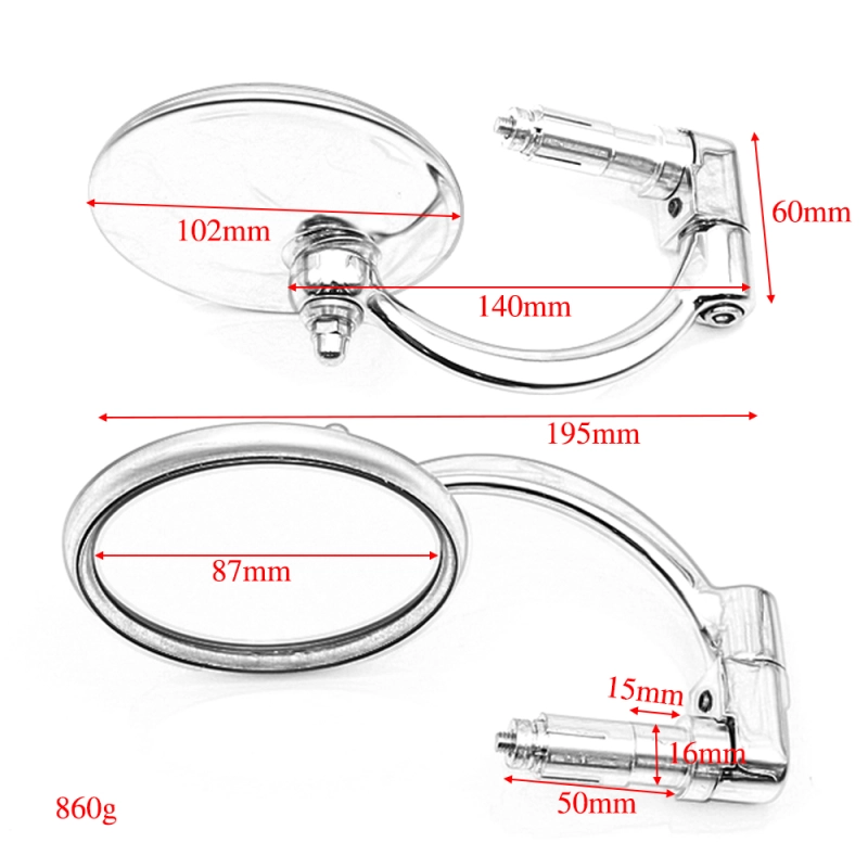 Chrome Motorcycle Bar End Mirror for Cafe Racer