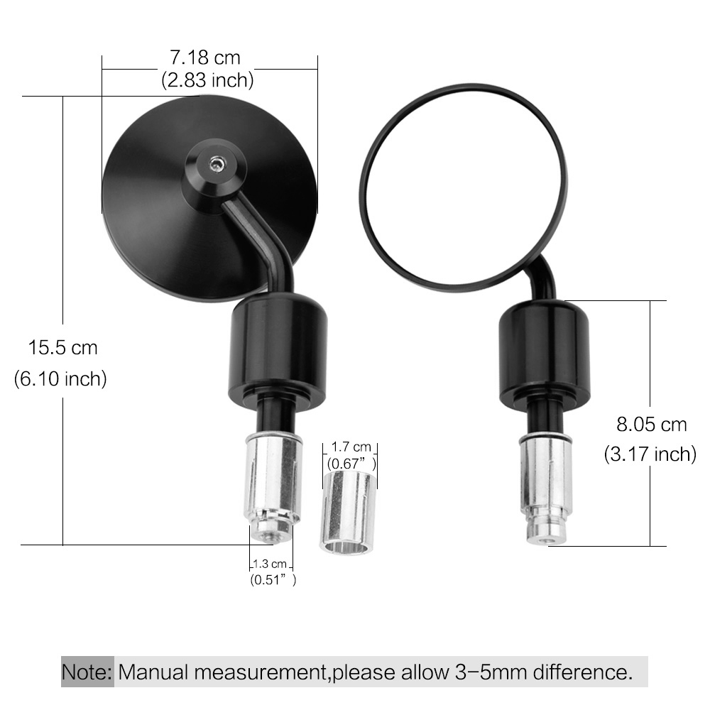 CNC Highsider Motorcycle Bar End Side Mirror