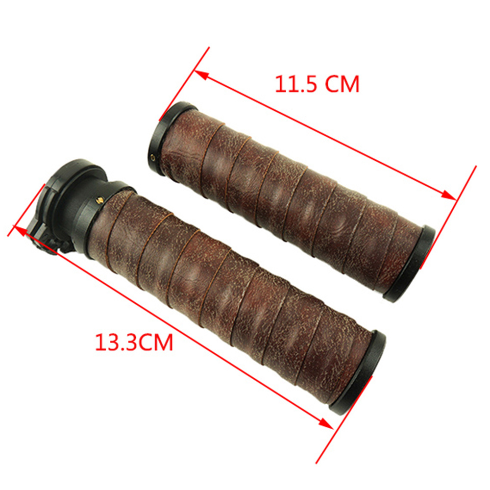 Retro Leather Cafe Racer Motorcycle Handlebar Grips