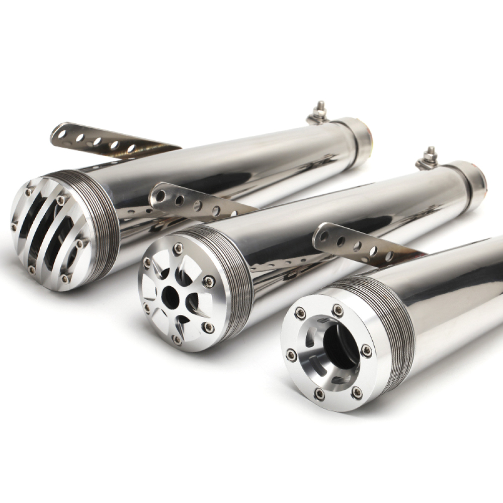 38-45mm Chrome Cafe Racer Exhaust Muffler