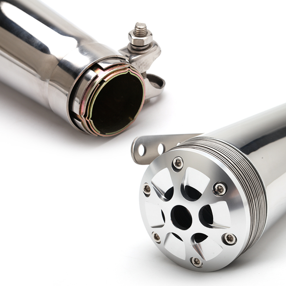 38-45mm Chrome Cafe Racer Exhaust Muffler