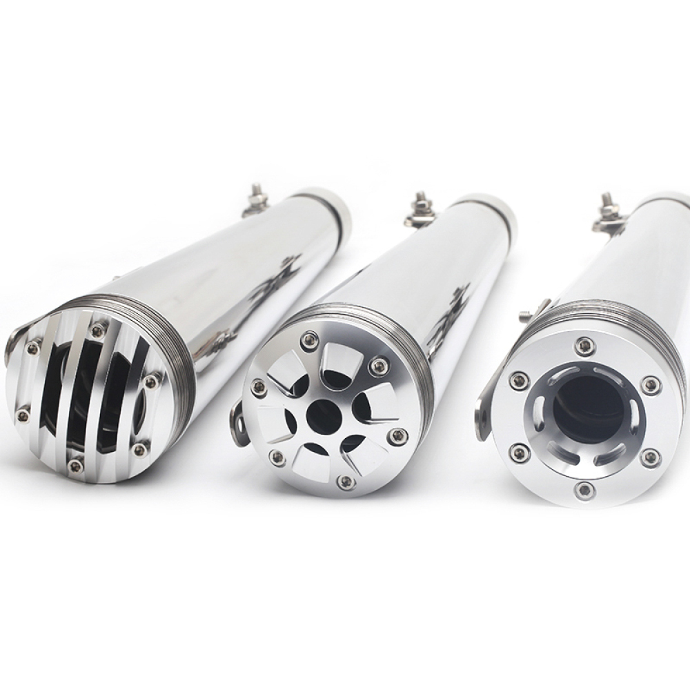 38-45mm Chrome Cafe Racer Exhaust Muffler
