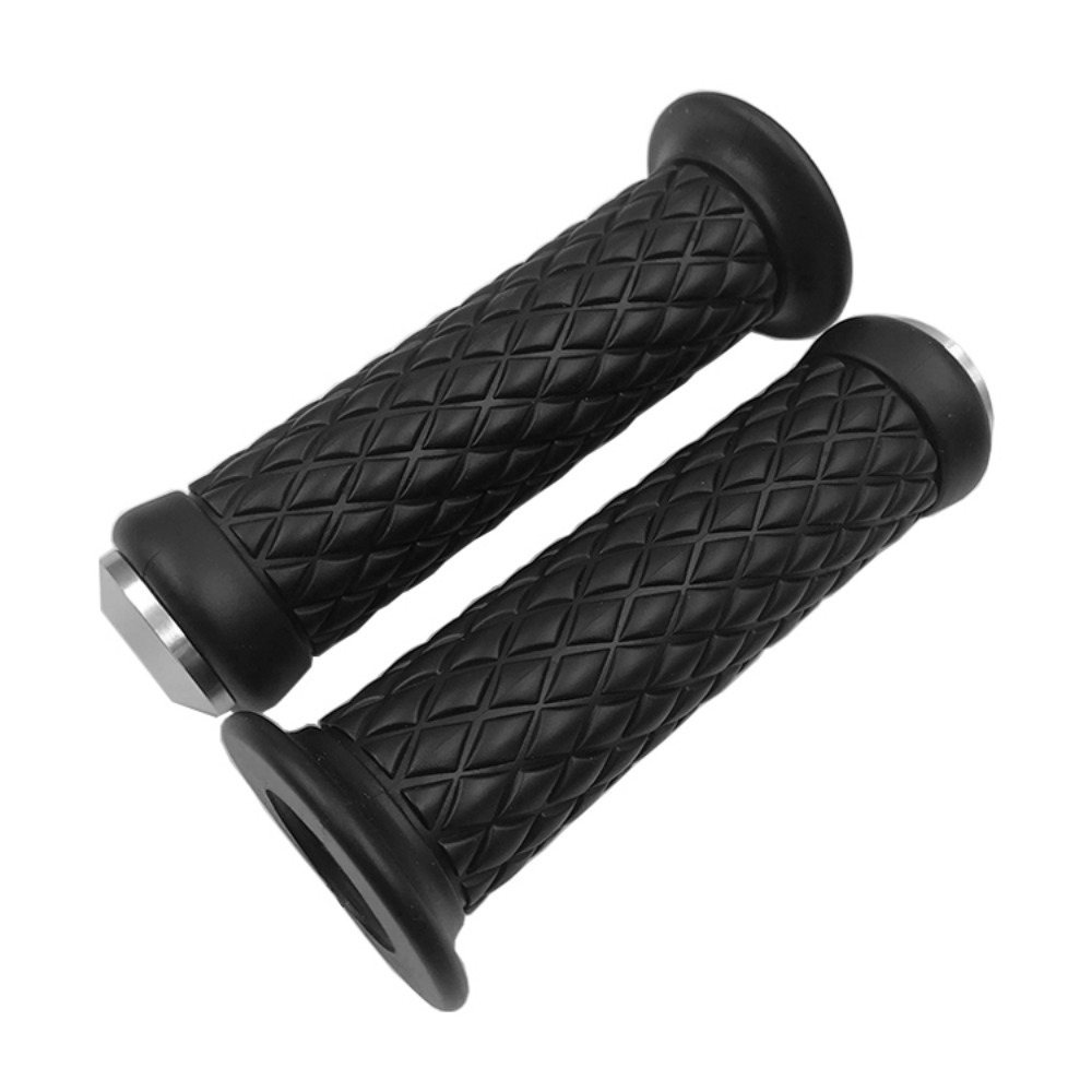 Vintage Cafe Racer Motorcycle Bar Grips with Cap
