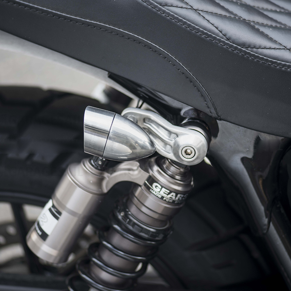 Silver Cafe Racer Bullet Turn Signals