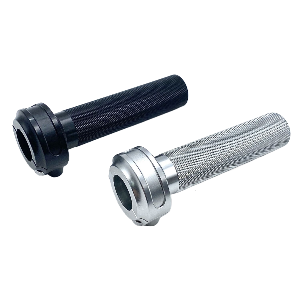 7/8" 22mm CNC Machined Aluminum Motorcycle Throttle Grip Assembly (Single / Dual Cable)