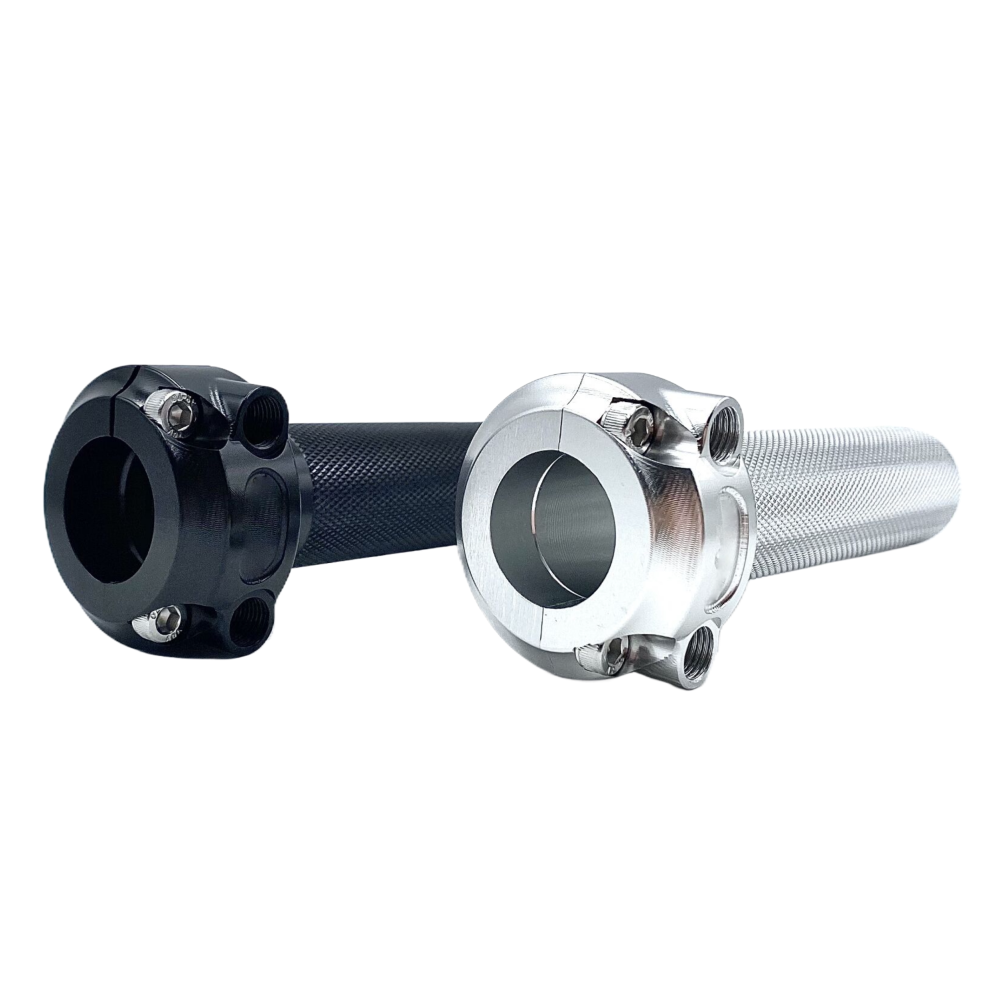 7/8" 22mm CNC Machined Aluminum Motorcycle Throttle Grip Assembly (Single / Dual Cable)