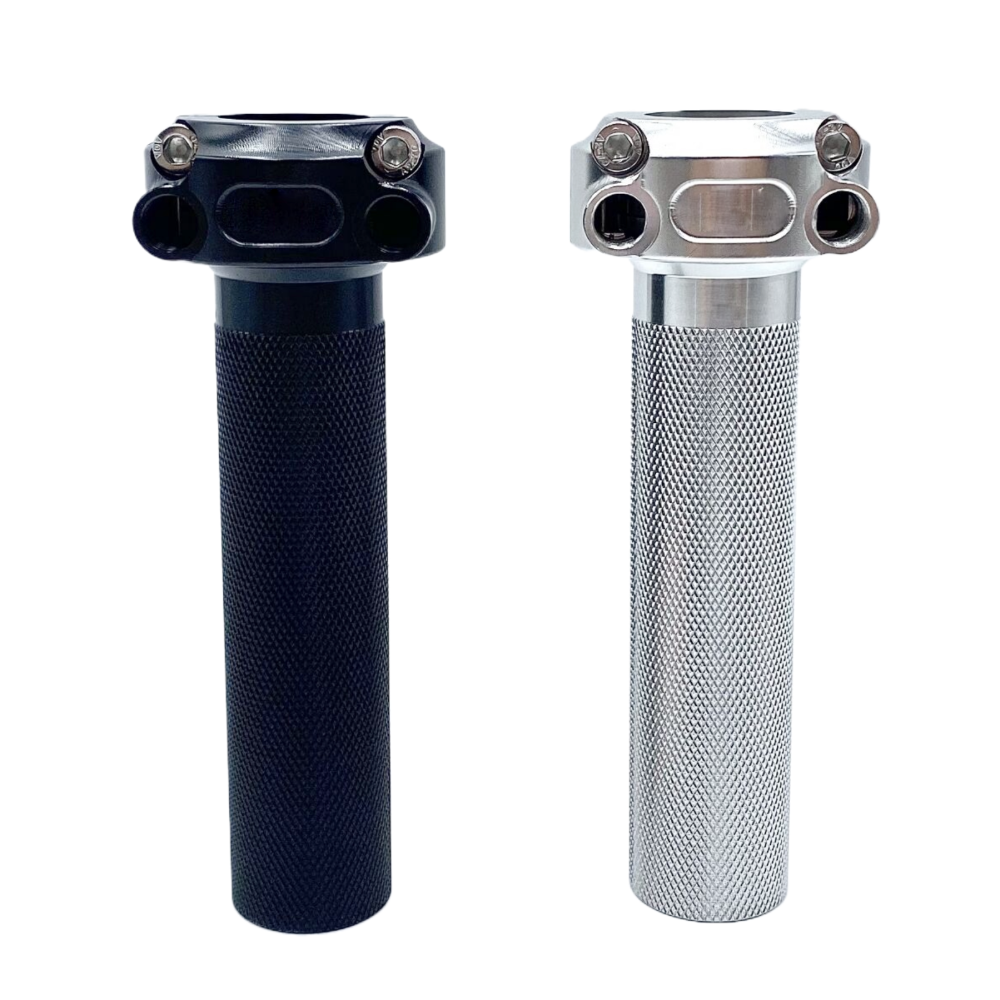 7/8" 22mm CNC Machined Aluminum Motorcycle Throttle Grip Assembly (Single / Dual Cable)