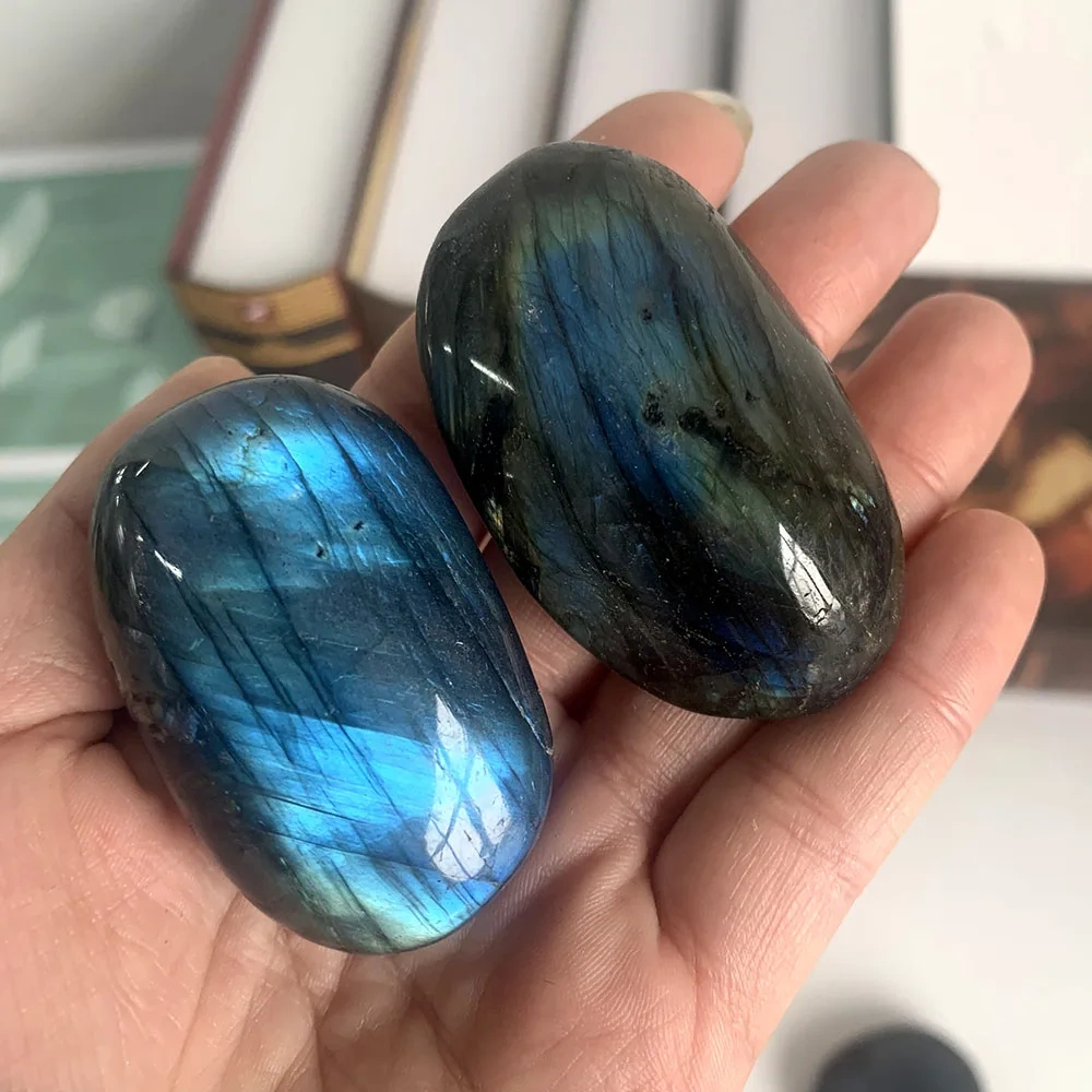 Natural crystal polished stone Labradorite Hot compress stone Moonstone energy crystal quartz Ornament Send Random