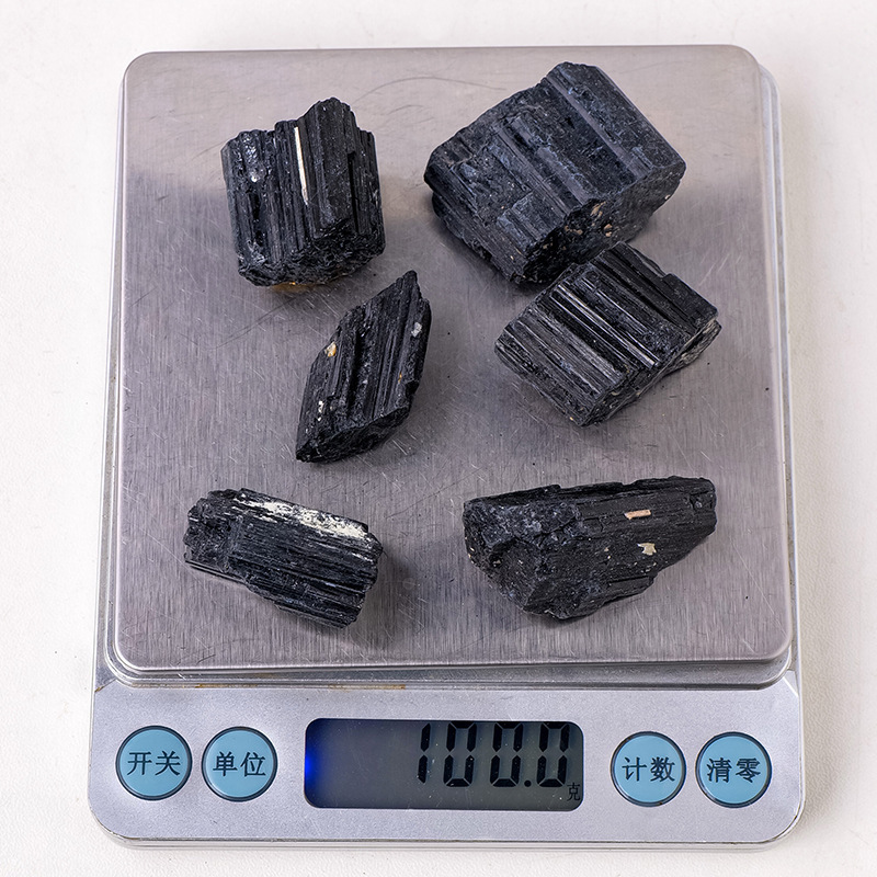 Natural Black Tourmaline Jet Stones Raw Ore Irregular Crystals Mineral Specimen Eliminate Magnetism