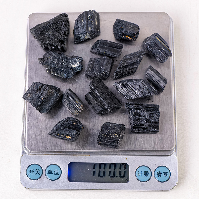 Natural Black Tourmaline Jet Stones Raw Ore Irregular Crystals Mineral Specimen Eliminate Magnetism