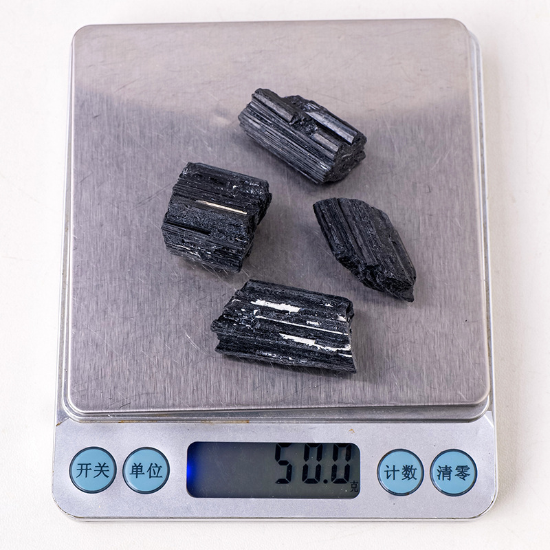 Natural Black Tourmaline Jet Stones Raw Ore Irregular Crystals Mineral Specimen Eliminate Magnetism