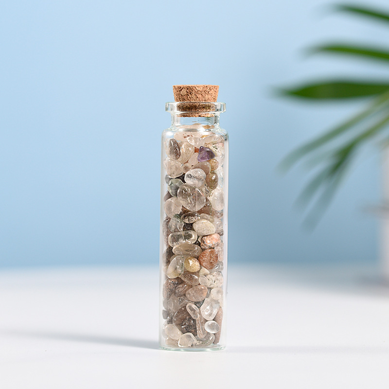 Crystal Drifting Bottle Natural Stone Energy Ornament Grape Stone Red Agate DIY Jewelry Home Decoration Gift Gemstone crystal